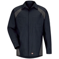 Workwear Outfitters Men's Long Sleeve Diamond Plate Shirt Navy SY16ND-RG-3XL